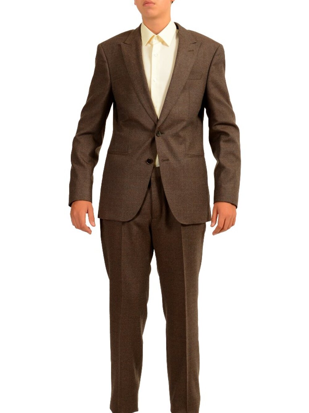 Hugo Boss Men's "Helward1/Gelvin" Slim Fit Brown Wool Suit US 36R IT 46R